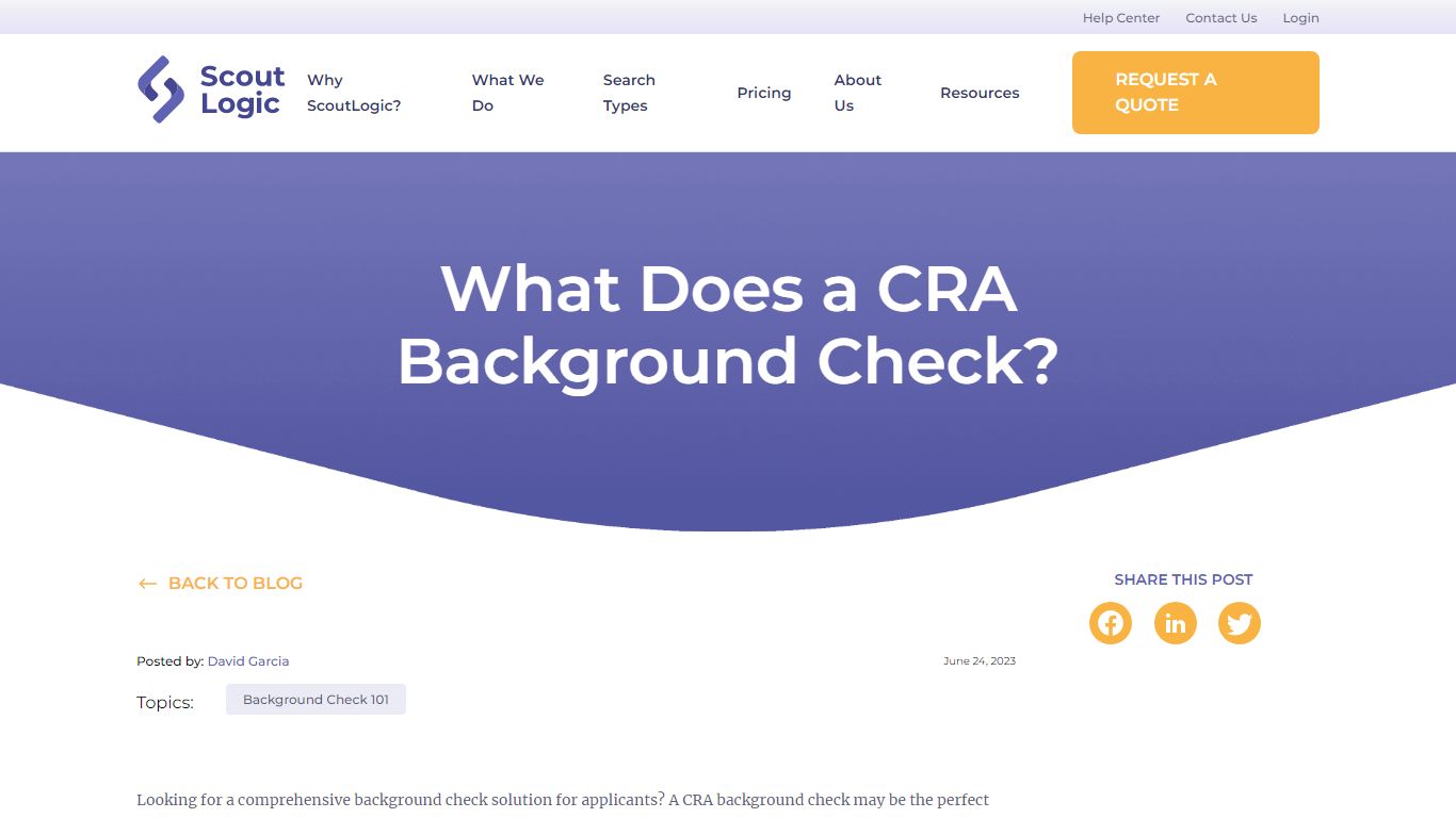 What Does a CRA Background Check? - scoutlogicscreening.com